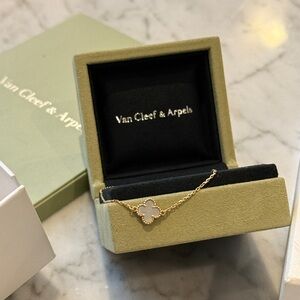 VAN CLEEF & ARPELS 18K Yellow Gold, Mother-of-pearl Sweet Alhambra Bracelet